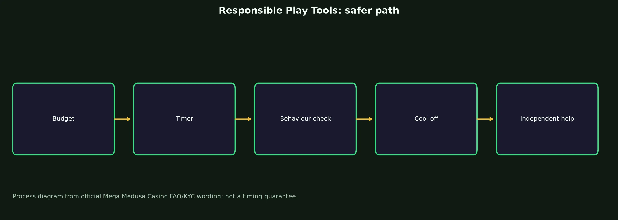 Mega Medusa Casino Responsible Play Tools evidence chart